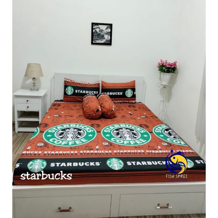 GROSIR SPREI STARBUCKS / SPREI STARBUCK ESPRESSO/SPREI STARBUCK COFFE & TEA/SPREI STARBUCKS  UKURAN 