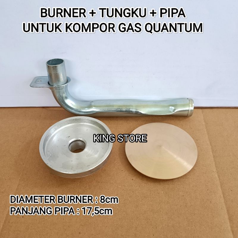 Os3- Cerobong Pipa + Tungku Burner 8Cm Quantum 1Set / Untuk Kompor Gas Merk Quantum Dll