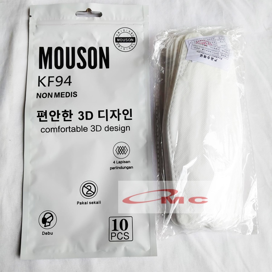 Masker Mouson Model Korea / Care Korea Face Mask 4Ply Isi 10 Pcs KF94