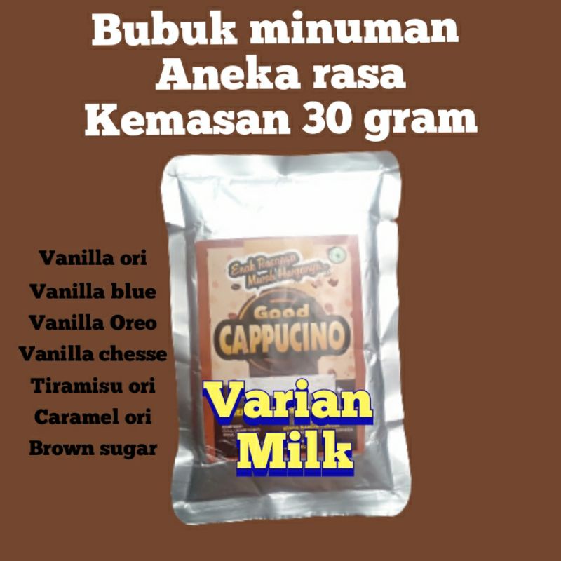 

Bubuk Minuman Bobba Kekinian Varian Milk smoothies Kemasan 30 gram