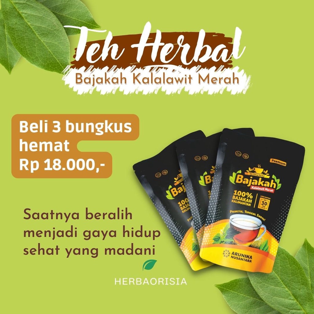 

PAKET 3 BUNGKUS Teh Bajakah Kalalawit Merah 30 Pcs Asli Kalimantan