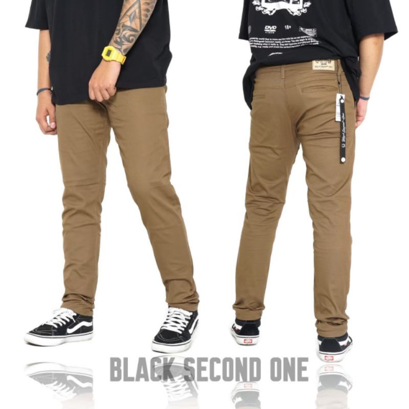 CELANA PANJANG  PRIA ORIGINAL PRODUCT BLACK SECOND ONE