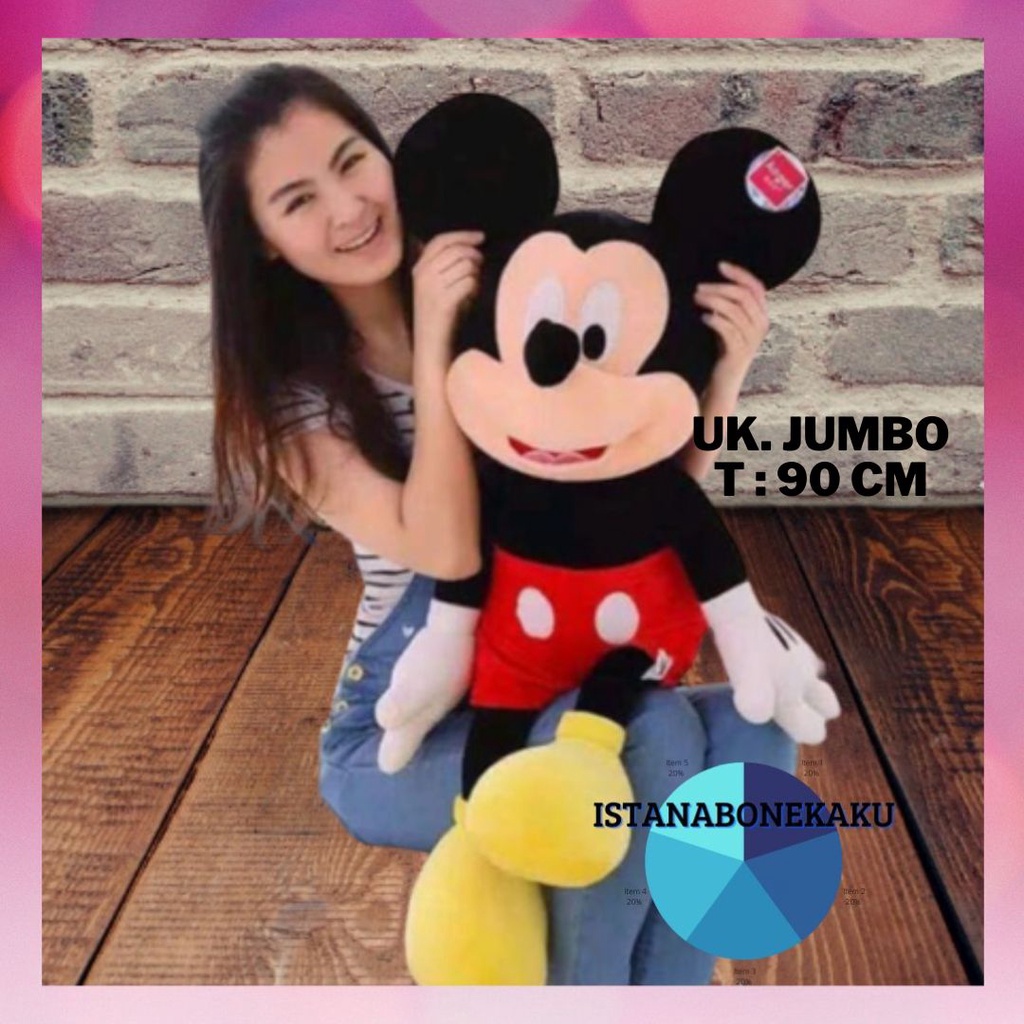 Boneka Mickey Jumbo Minnie Besar Miki Mini T : 90 cm Produk Berkualitas SNI