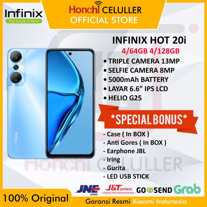 INFINIX HOT 20i 4/64 GB 4/128 GB GARANSI RESMI INFINIX INDONESIA