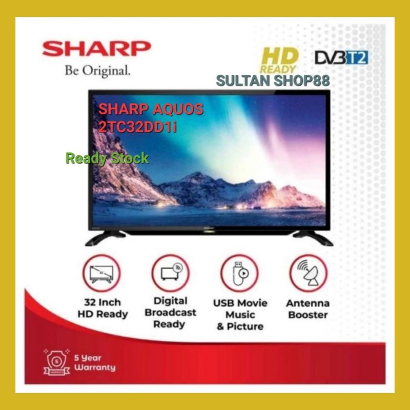 SHARP LED TV 2TC32DD1i 32 INCH DIGITAL TV USB MOVIE 2TC32DD1i