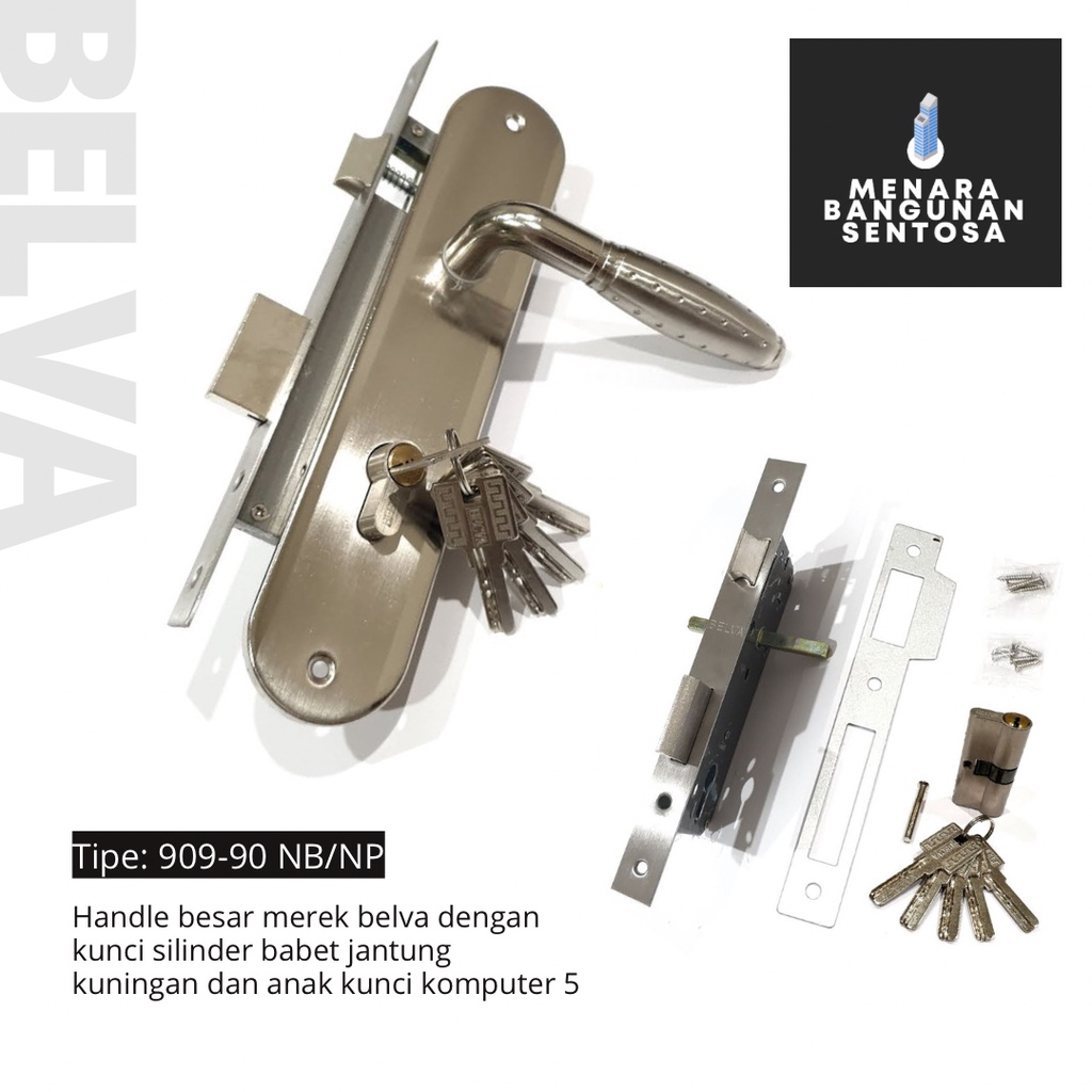 [Seri Putih] Handle Pintu Set Besar Belva - Kunci Tarikan Pegangan Gagang Kotak Jagung