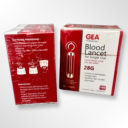 BLOOD LANCET 28G GEA JARUM LANCET AMBIL TEST DARAH 28G ISI 100