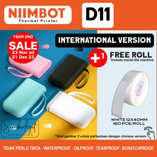 [2022 NEW] Free Label  Niimbot D11 Mini Portable Wireless Bluetooth Label Thermal Printer