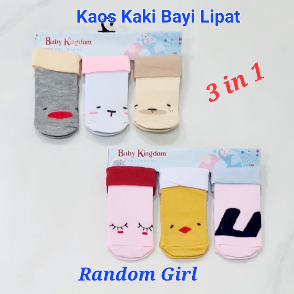 Kaos Kaki 3 in 1 baby kingdom KK-06 kaos kaki bayi baru lahir kaos kaki bayi new born