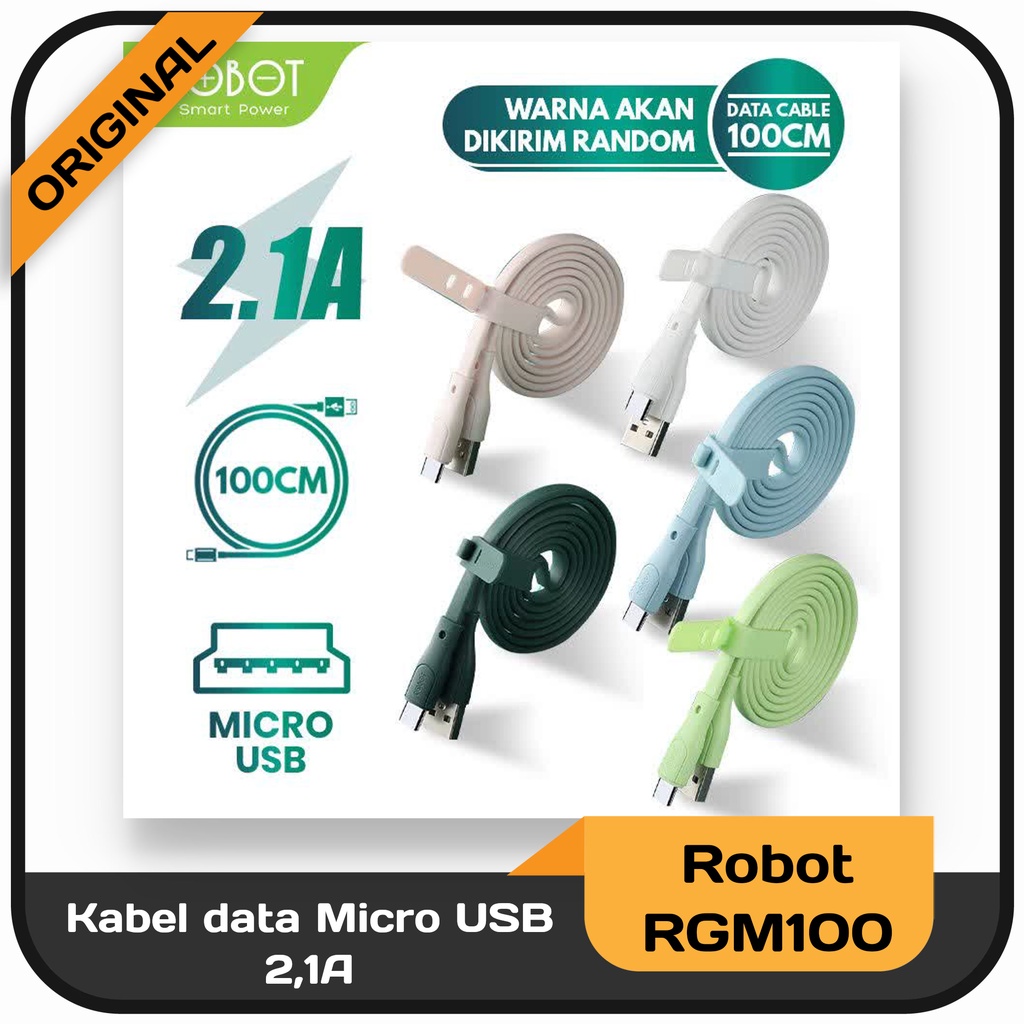 Kabel Data Micro USB robot RGM100 2,1A per pc