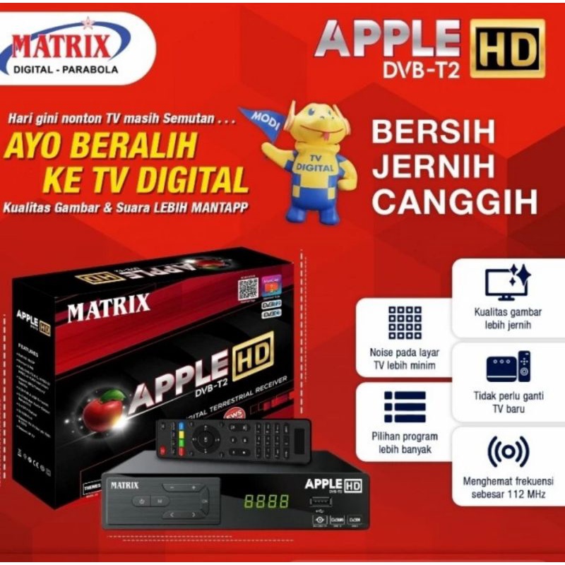 Set Top Box Matrix Apple HD DVB-T2 Receiver TV Digital