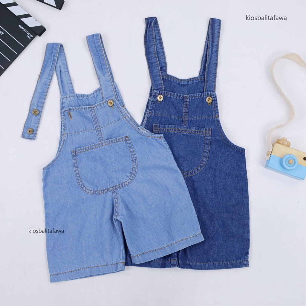 (1-4 Tahun) Overall Denim Blue Anak Laki &amp; Perempuan / Baju Kodok Jins Bahan Denim Celana Korea Kualitas Import Levis Lepis Anak Perempuan Setelan Babycinnamon