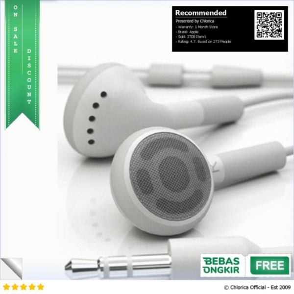 Dijual Apple iPod Earphones Original - Putih Apple Limited