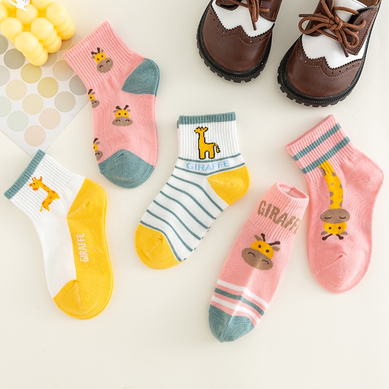 Kaos Kaki Anak Perempuan Motif Kartun Lucu 1 Set 5 Pasang Fashion Style Anak Korea KAAE