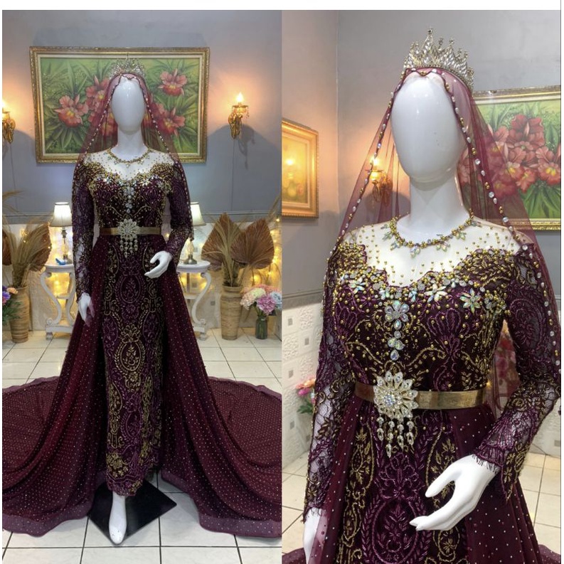 GAUN PENGANTIN SLIM BEREKOR FULL PAYET//BAJU PENGANTIN MEWAH BEREKOR