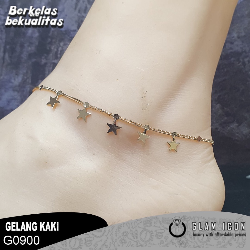 Gelang Kaki Dewasa Anklet Wanita Bandul Bintang lima  G0900 GKG【BISA COD】