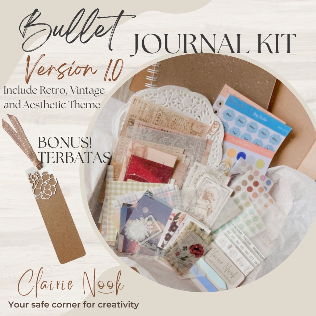 

Clairie Nook Bullet Journal Kit - Dekorasi Diary Notebook Scrapbook diy Bullet Journal