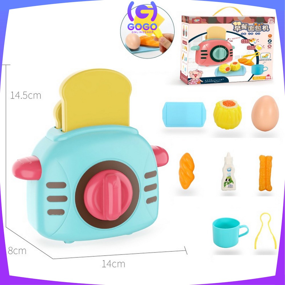 GOGO-M153 Mainan Anak Alat Pemanggang Roti / Mainan Edukasi Anak Pretend Play Bread Maker Toaster Roti