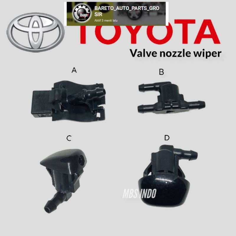 VALVE NOZZLE WIPER TOYOTA UNIVERSAL . PALEP SLANG AIR WIPER TOYOTA  . PENGHUBUNG SLANG WIFER . PENYE