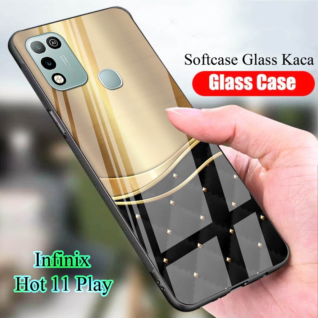 Softcase Glass Kaca for INFINIX HOT 11 PLAY - Case Handphone  INFINIX HOT 11 PLAY [T34]