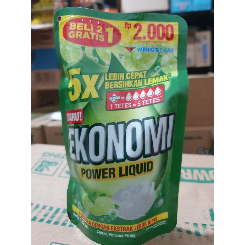 Ekonomi Power Liquid Cairan Pencuci Piring 132 ml BELI 2 GRATIS 1