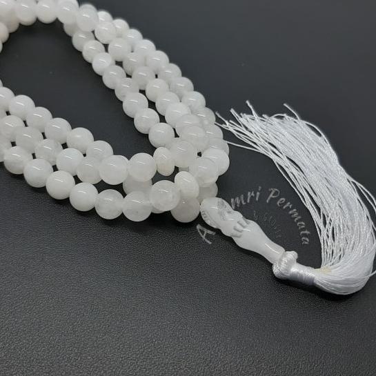 Tasbih Batu Giok Putih Asli 99 Butir - White Jade Original
