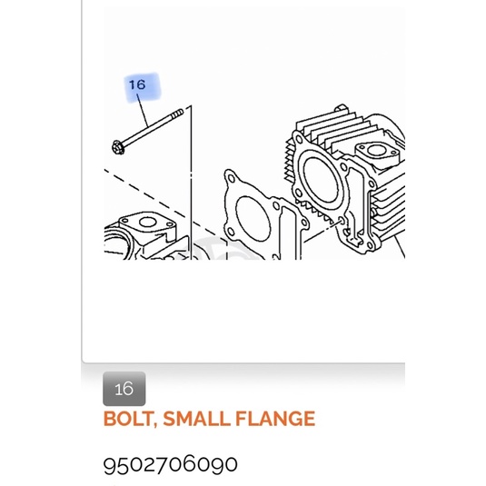 original nos japan baut panjang block head samping kiri yamaha crypton vega jupiter bolt small flang