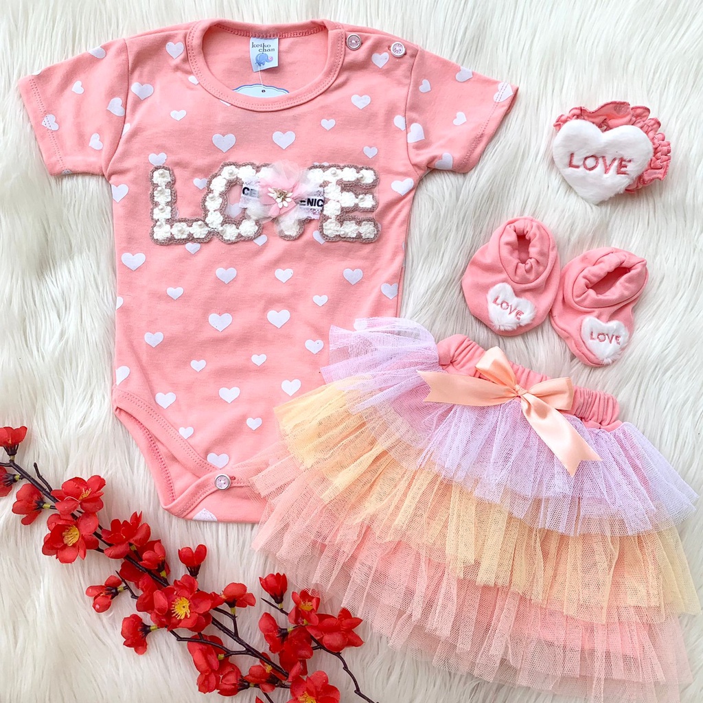 Baju setelan jumper bandana sepatu gambar lucu fashion anak bayi cewek perempuan murah -flo