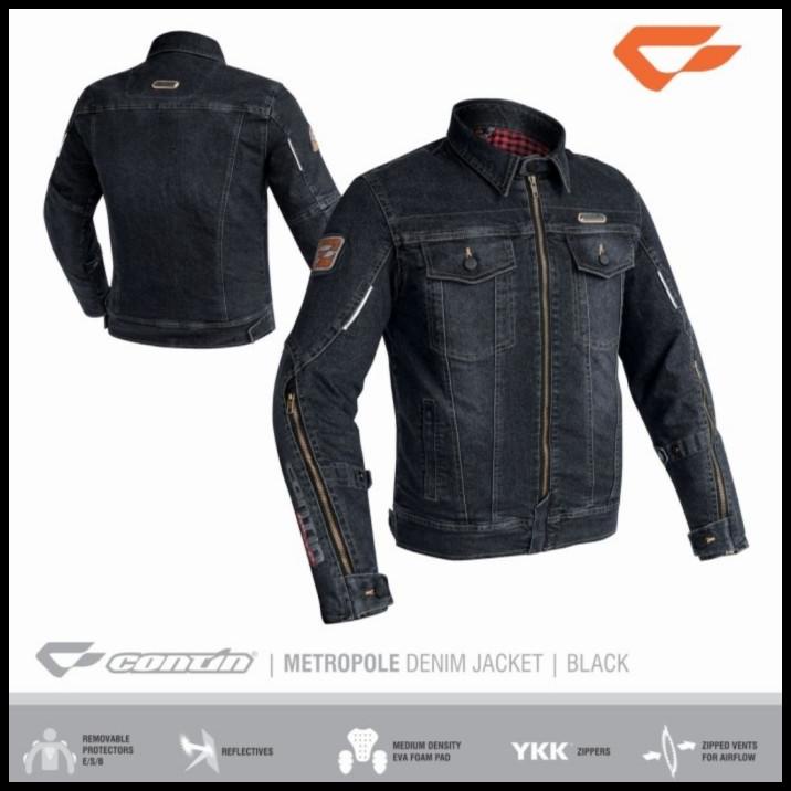 Jaket Motor Touring Contin Metropole Denim Black Protector | Original