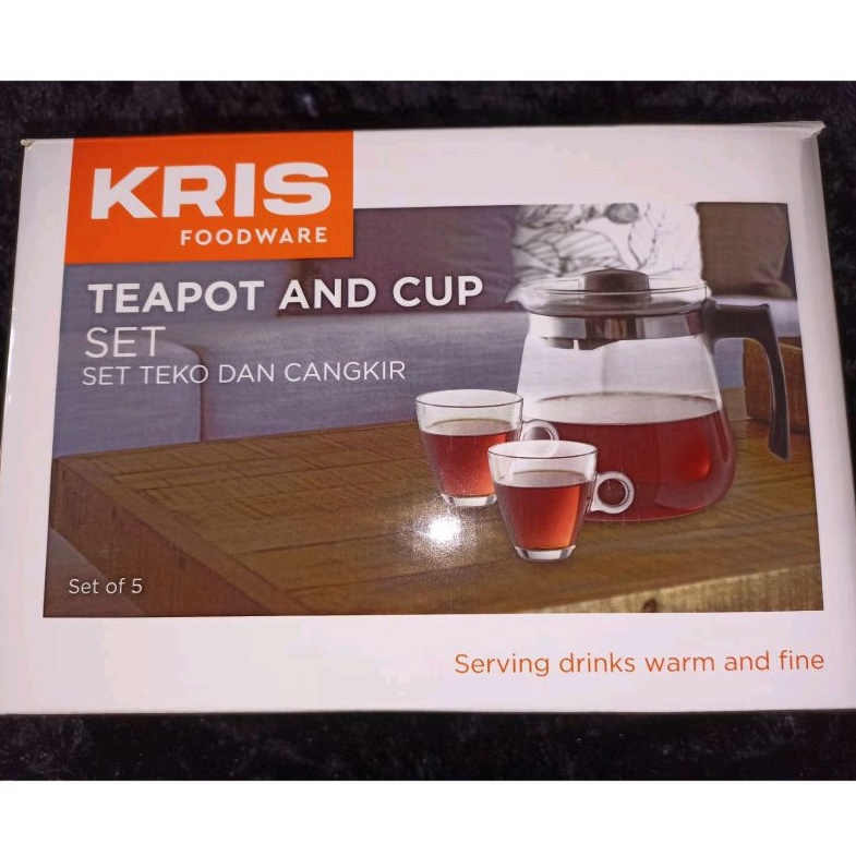 Jual Teapot and Cup set teko teh dan 4 bh cangkir kris foodware