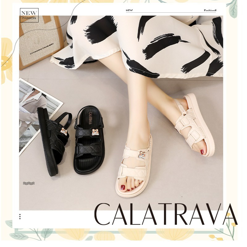 SENDAL WANITA TALI 2 IN 1 BEAR CALATRAVA | SANDAL SEPATU TALI | SANDAL WANITA | SANDAL KAKIKINIA | SENDAL BERUANG 2000-2QE