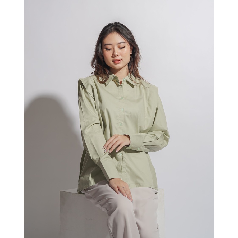 Sarayu Kemeja Wanita Blouse Katun Poplin Serasi by Darling Angel