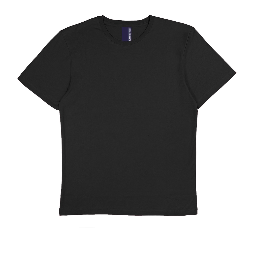 Button Goods T-Shirt Basic - Kaos Polos - T-Shirt Polos Unisex Hitam
