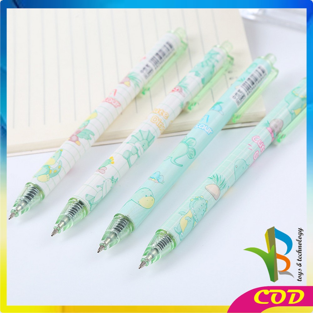 RB-A35 Pen Gel Mekanik Motif Cartoon Dinosaur / Pulpen Pelajar Dan Kantor Pena Lucu Motif Dino Imut