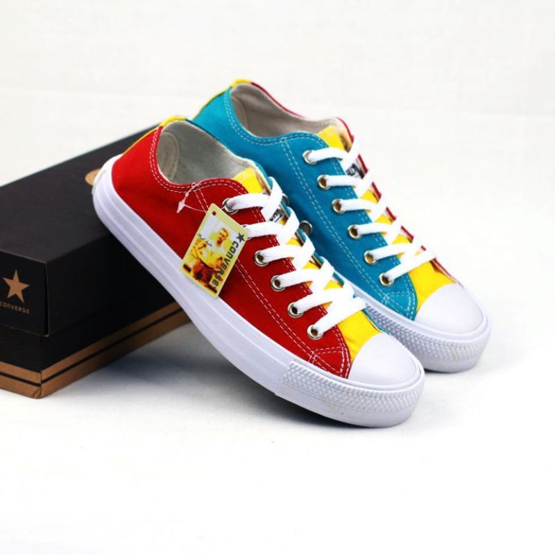 Sepatu Converse  Rainbow Kombinasi 3 Warna all star Chuck Taylor