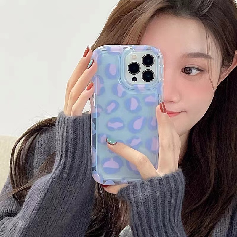 Soft Case Silikon TPU Transparan Motif Print Leopard Untuk IPhone 14 13 12 11 Pro X XS Max XR 6 6S 7 8 Plus