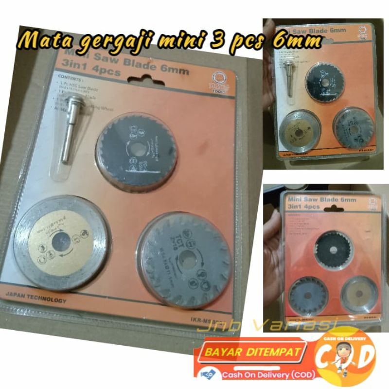 Mata gergaji mini set 3pcs mata gergaji potong kayu mini batu mini  as 6mm