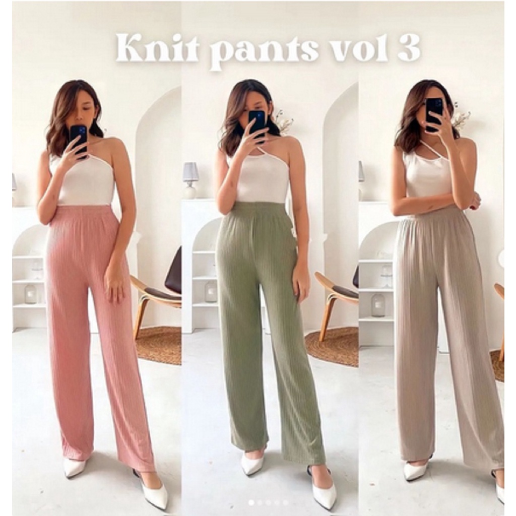 Kulot Knit Premium - Long Cullote Meera Pants ada katong nya Celana Murah Berkualitas