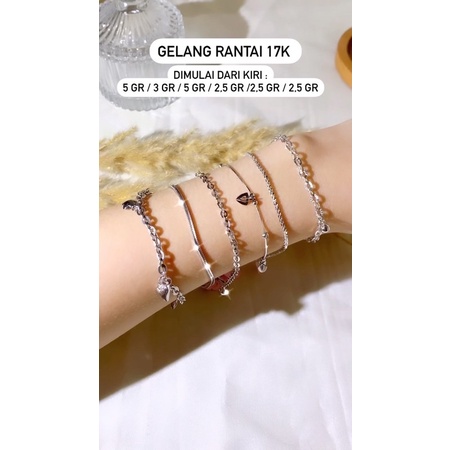 GELANG RANTAI MAS PUTIH - 16k / 70%