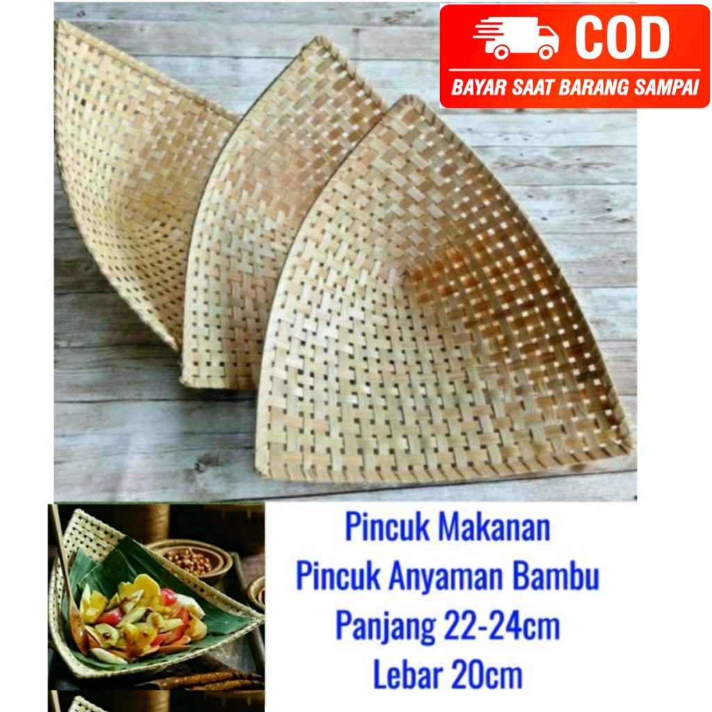 Jual Piring Pincuk Pecel Anyaman Bambu Murah Besek Pincuk Nasi Pecel Shopee Indonesia