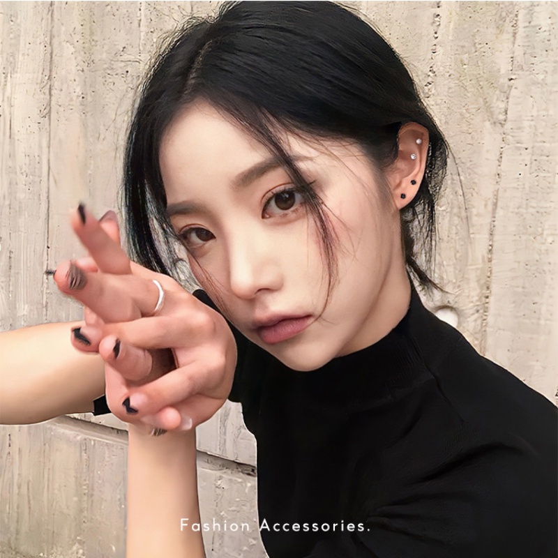 Kami Bunga Korea S925 Perak Berkilau Zirkon Stud Anting-Anting Untuk Wanita Pria Halus Kecil Berlian Imitasi Anting-Anting Ditindik Tulang Rawan Telinga Perhiasan Hadiah