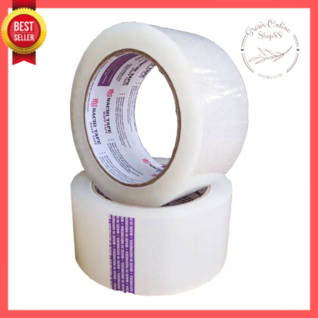 GOS -D111- Lakban Selotip Packing Tape 48mm 100 Yard Transparan Bening