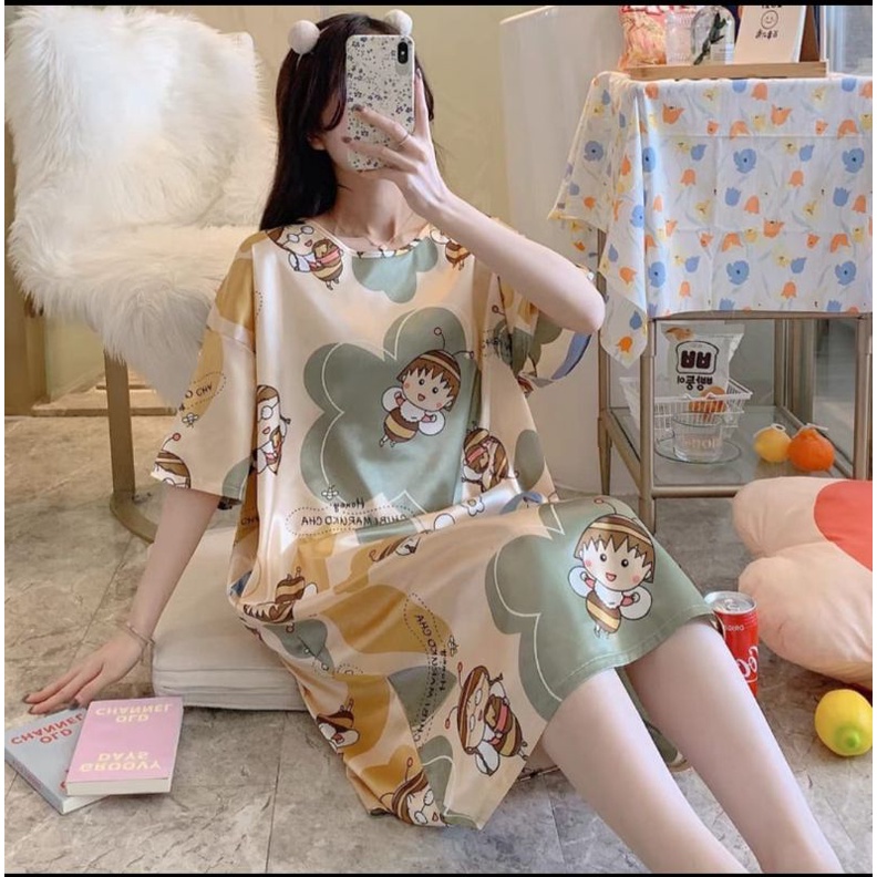 PIYAMA DASTER REMAJA MOTIF KARAKTER LUCU 100K DAPAT 5PCS | DASTER KEKINIAN