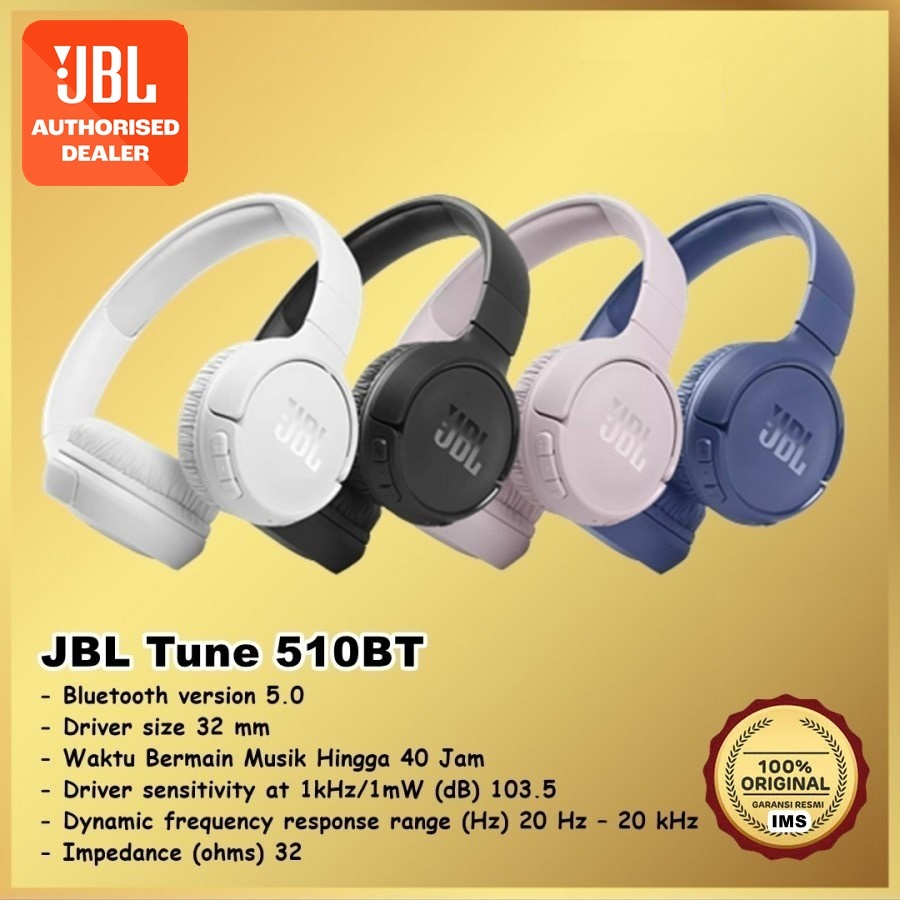 JBL Tune 510 BT 510BT Wireless On-Ear Headphones Headset Tune510BT