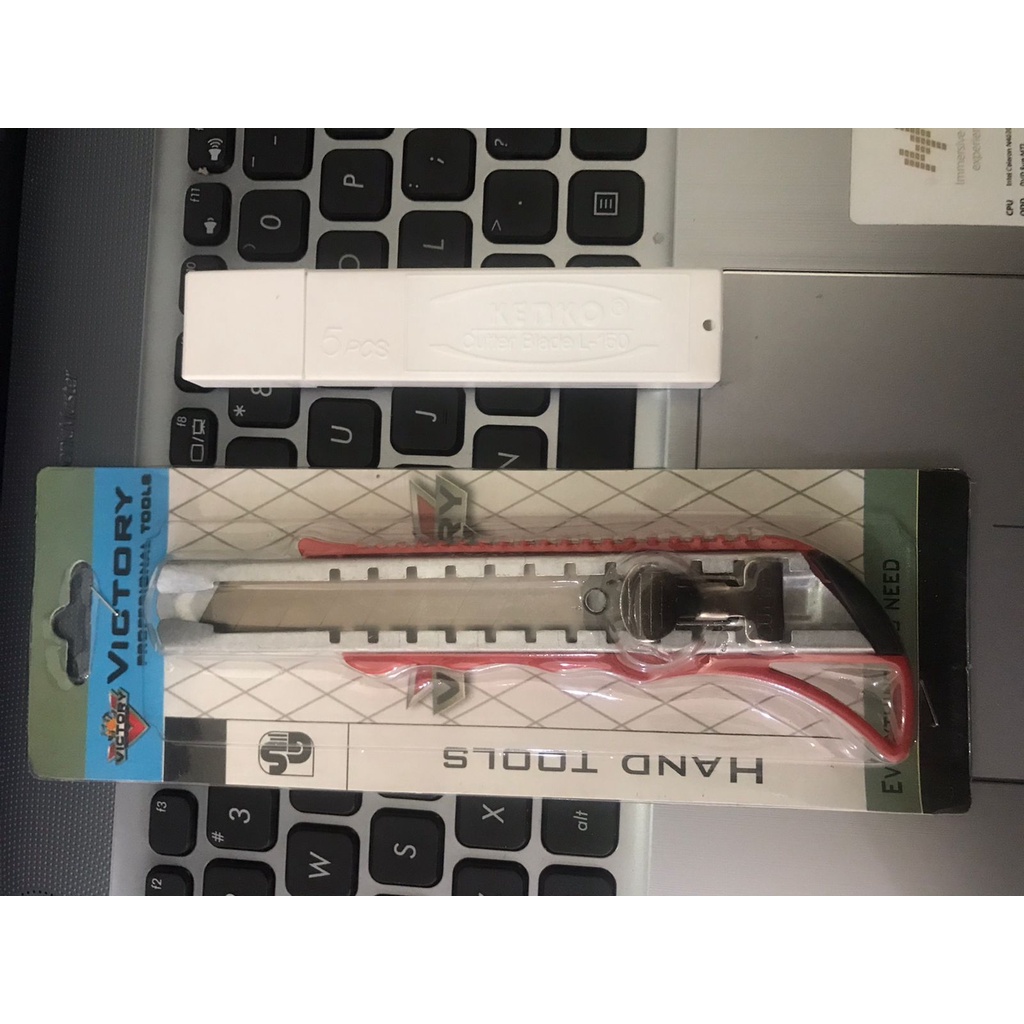 GROSIR Cutter Besar VICTORY GRATIS REFILL PISAU 1TUBE/Kater L-500 JOYKO FREE L-150 1TUBE isi 5pcs