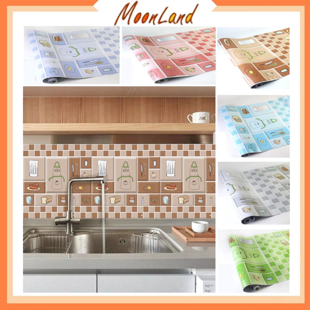 MoonLand Wall Stiker Dinding Dapur Anti Minyak / Api Wallpaper Sticker Alumunium Foil Dekorasi Dapur 121