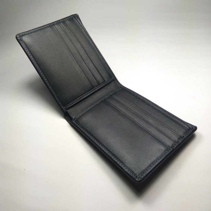 dompet pria basic kulit asli warna hitam| bifold wallet | basic wallet NC128