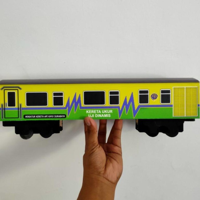 Miniatur Kereta Api Kayu Gerbong Kereta Ukur Uji Dinamis - KERETA API