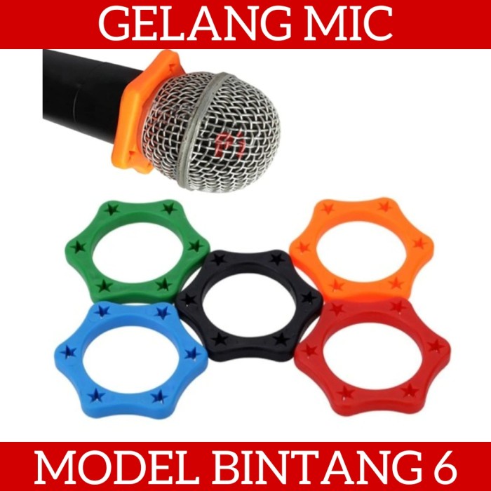 Gelang Karet Ring Untuk Pengaman Mic Mik Microphone Holder Bintang 6