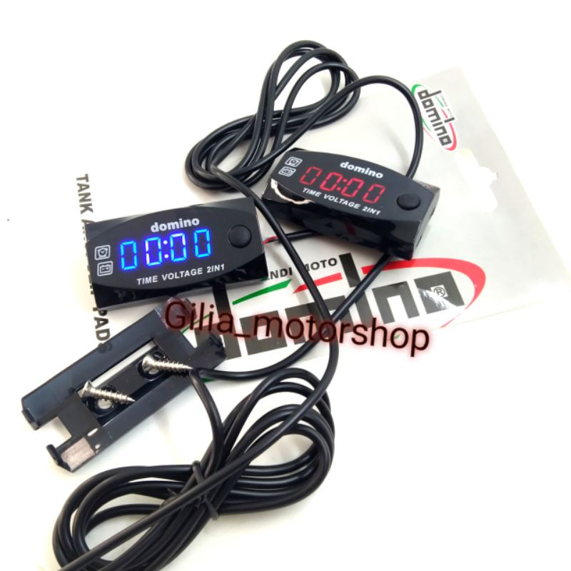 Voltmeter Volt Meter Aki Digital Domino 2 in 1 Waterproof 12 volt  Universal Motor